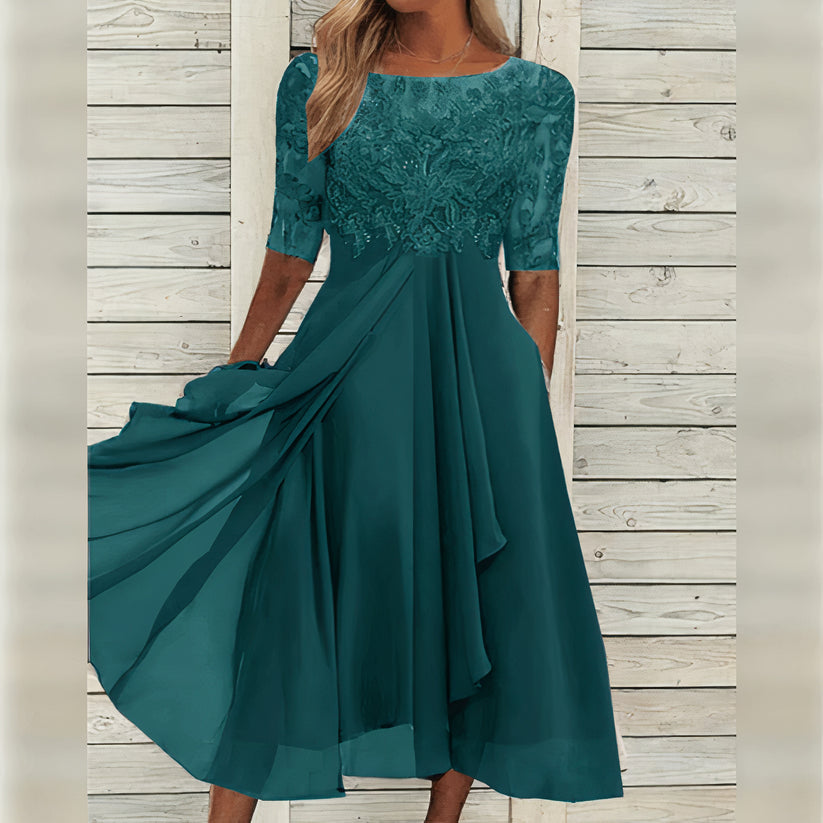 Puck™ | Elegant Lace Midi Dress