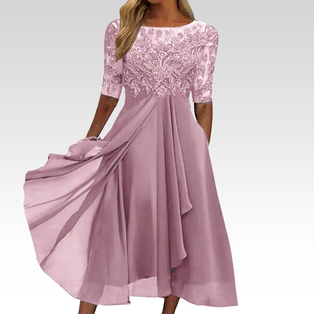 Puck™ | Elegant Lace Midi Dress