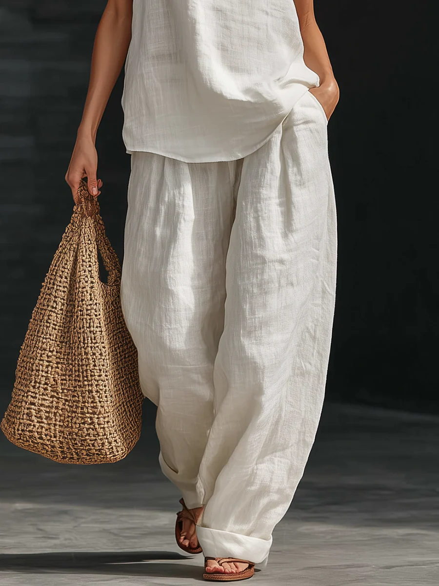 Zoë™ | Sleeveless Set with Wide Leg Trousers