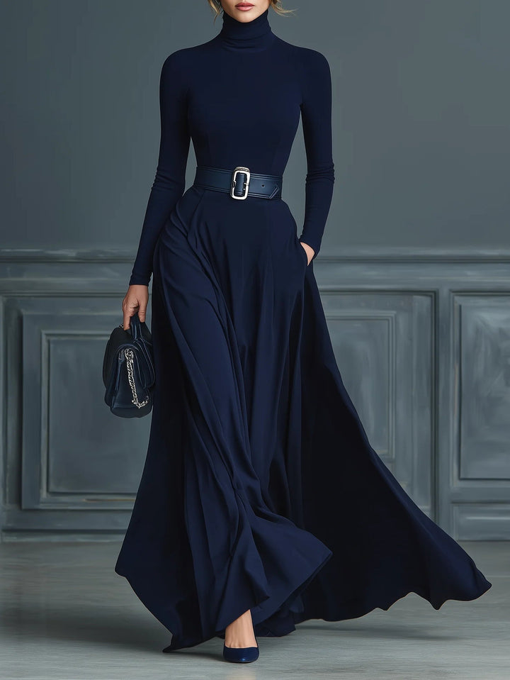 Kornelia | Maxi knit dress with a high collar