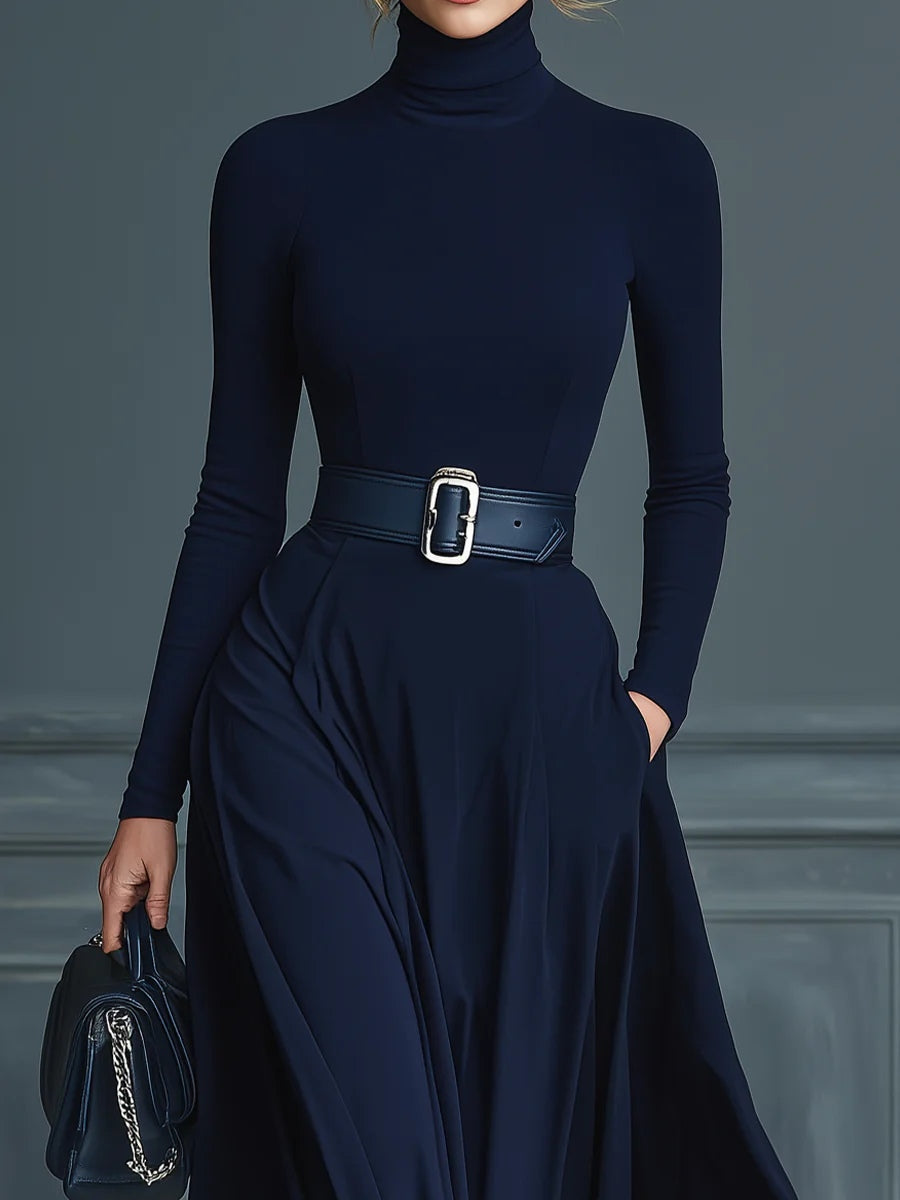 Kornelia | Maxi knit dress with a high collar