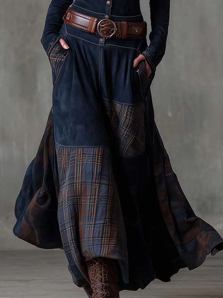 Elisa | Maxi Dress in Suede with Belt