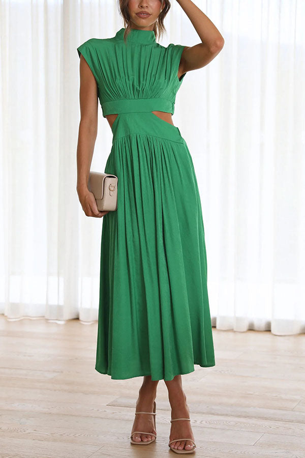 Quincy | Midi Dress with Cut-Out and Pockets