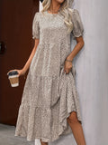 Harriet - Casual Round Neck Dress With Ruffle Detail