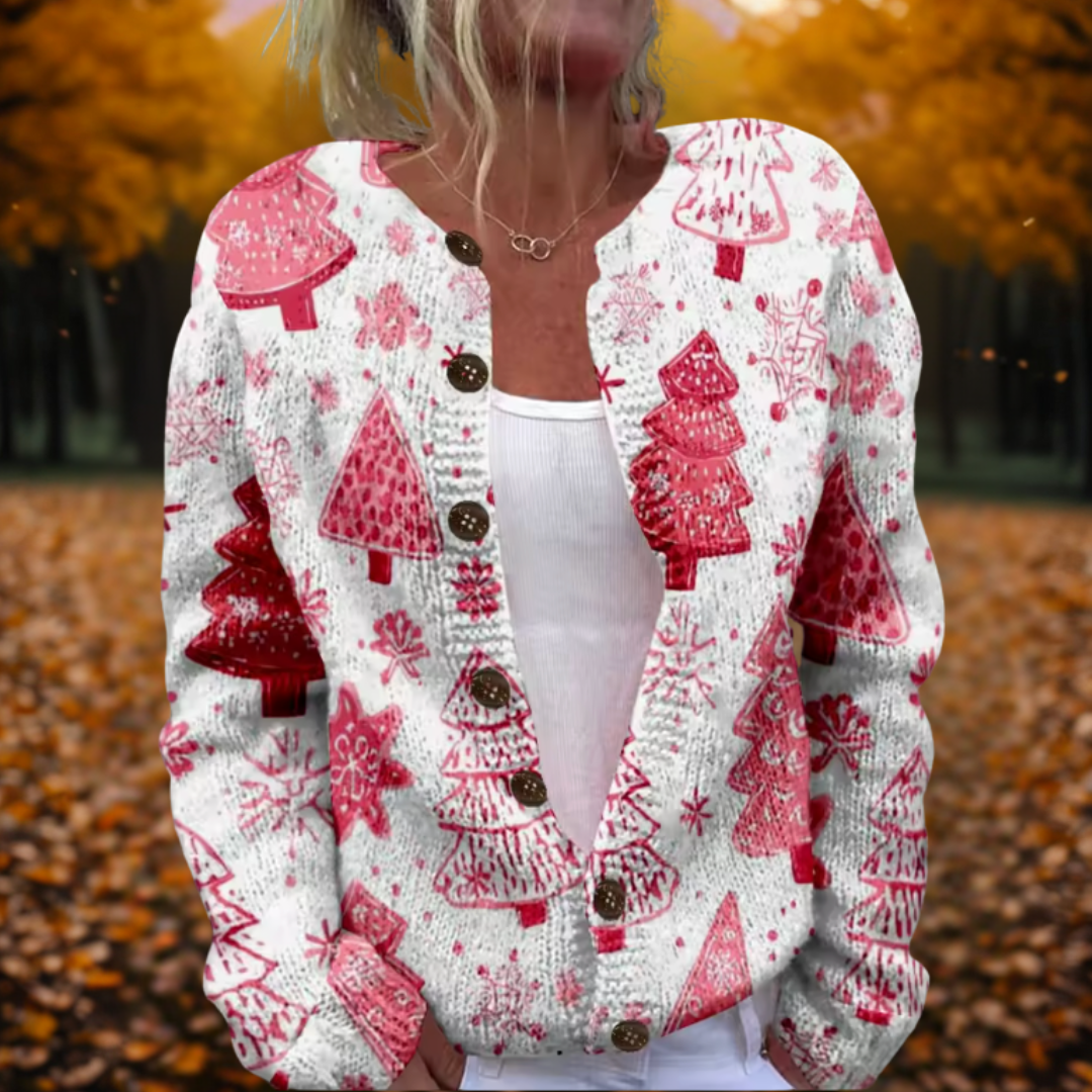Joy | Pink Festive Cardigan