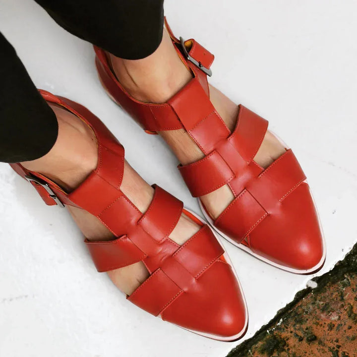 WOVEN POINTED SANDALS