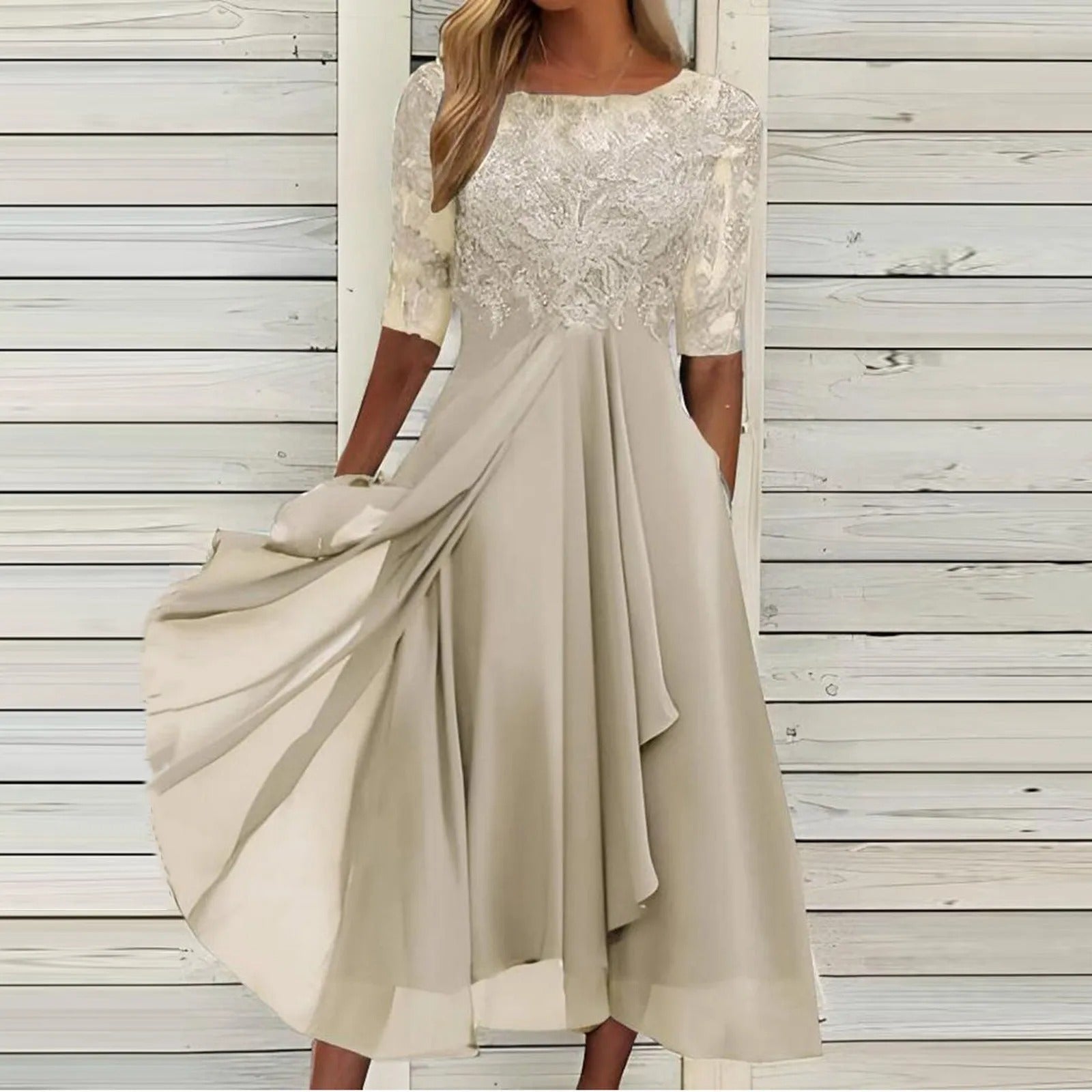 Puck™ | Elegant Lace Midi Dress