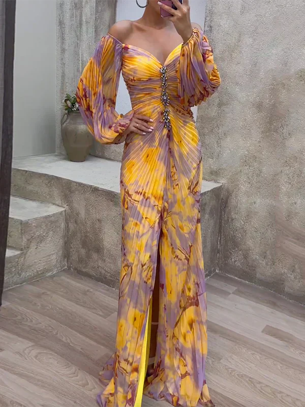 Maud™ | Long Pleated Evening Dress