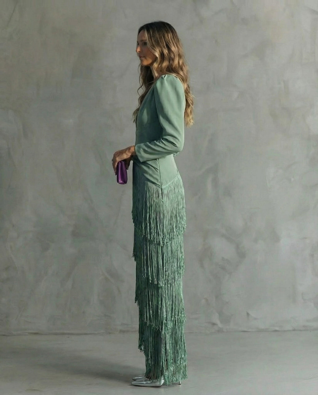 Claire | Elegant dress with fringe sleeves