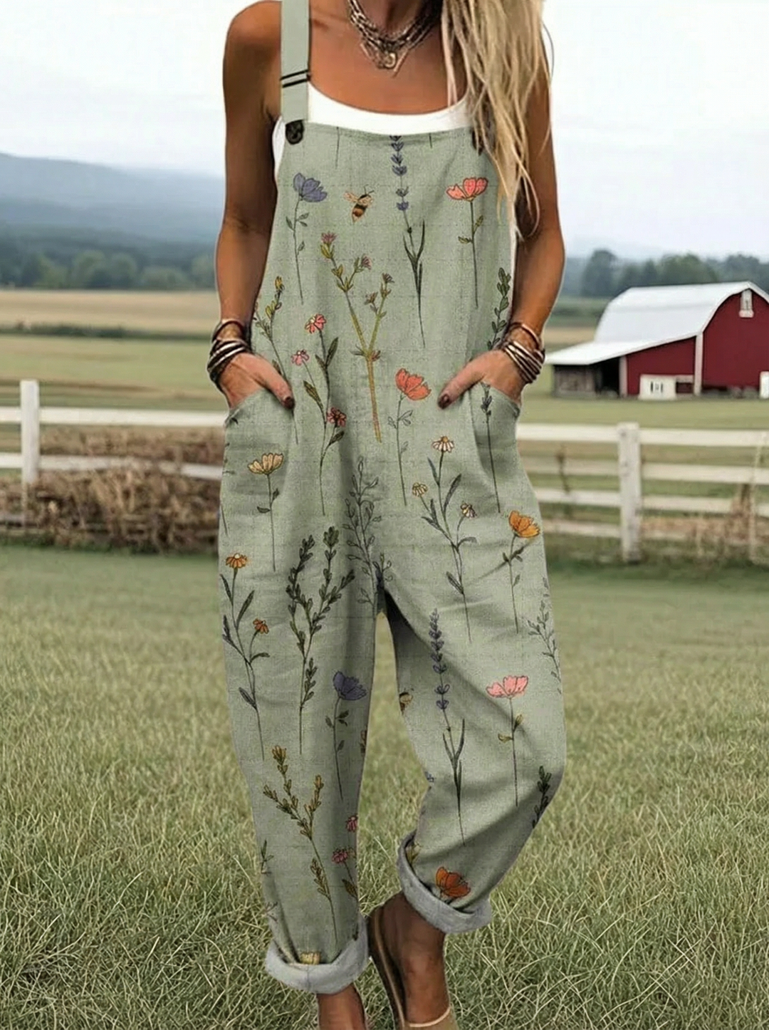 Linda™ | Comfortable garden jumpsuit with print