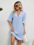 Elise - Loose V-Neck Pleated Dress