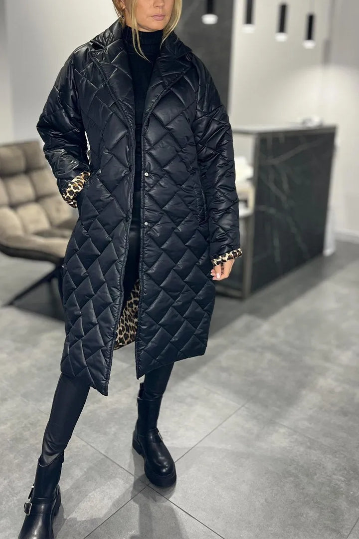 Ofira™ – Reversible Quilted Jacket with Leopard Lining