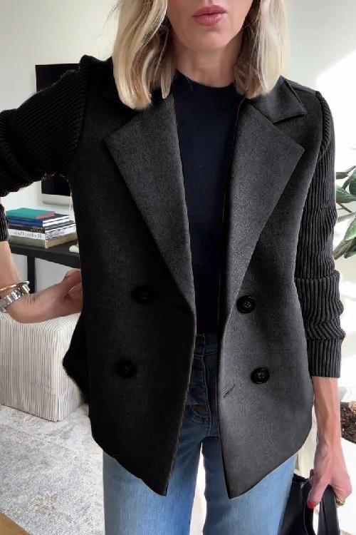 Amelia™ | Stylish Blazer with Knitted Sleeves