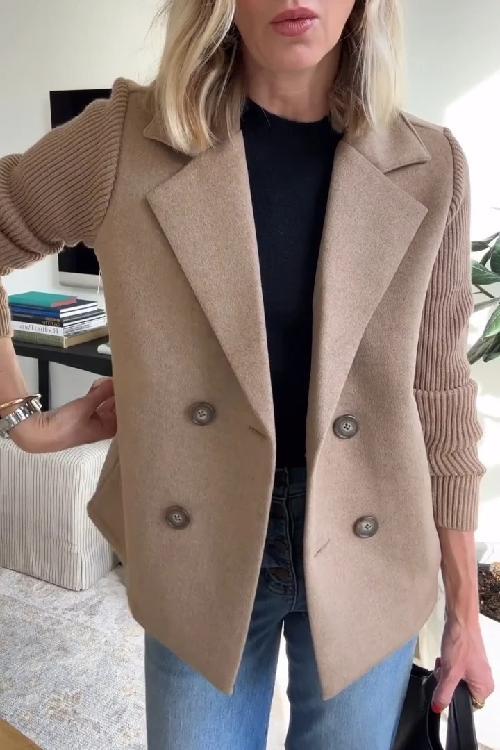 Amelia™ | Stylish Blazer with Knitted Sleeves