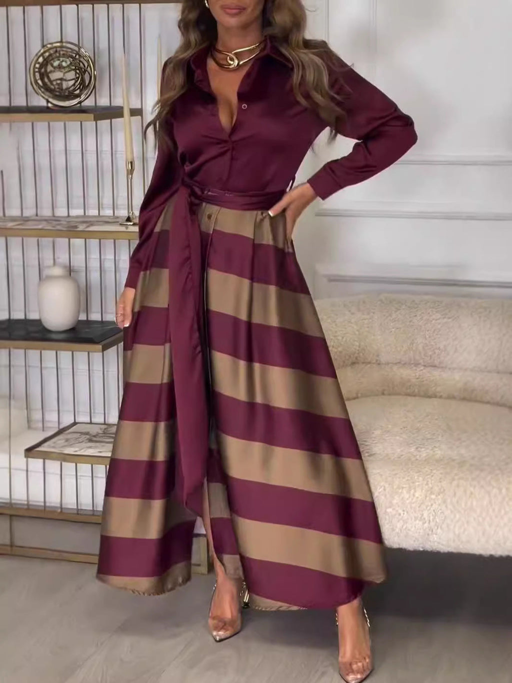 Yvonne | Striped Maxi Dress